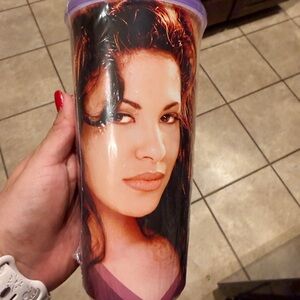 Stylish Purple Tumbler with Tejano artist, Selena Design